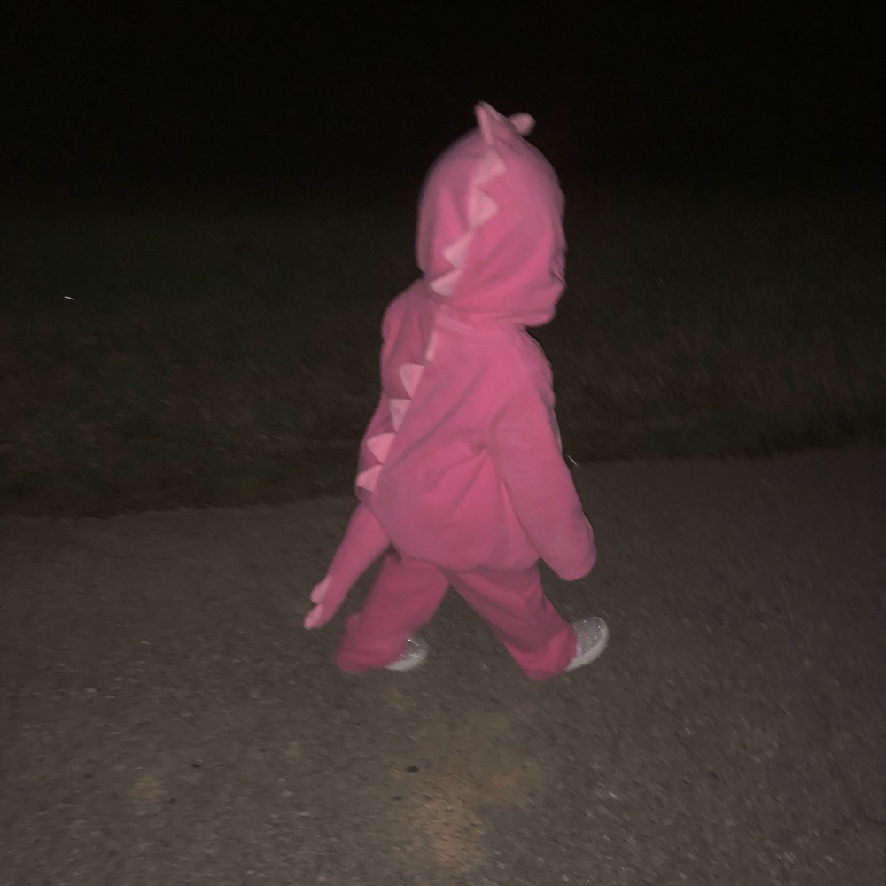 Pink dinosaur costume